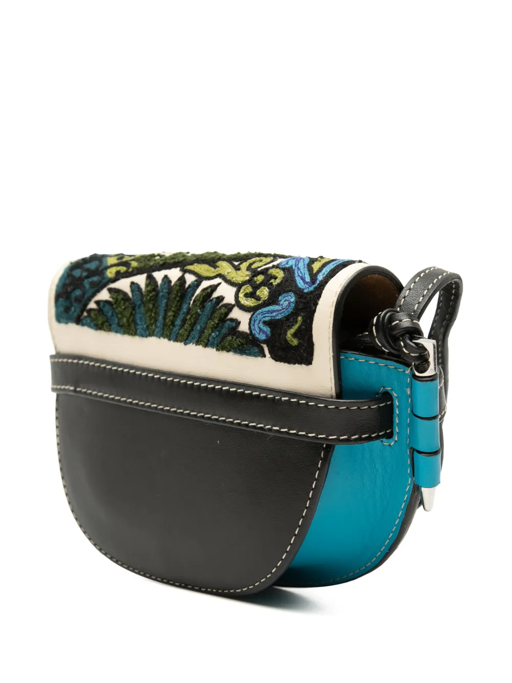  Loewe Pre-owned Borsa A Tracolla William De Morgan Piccola In Pelle Con Ricamo Floral Gate 2019 - Blu 