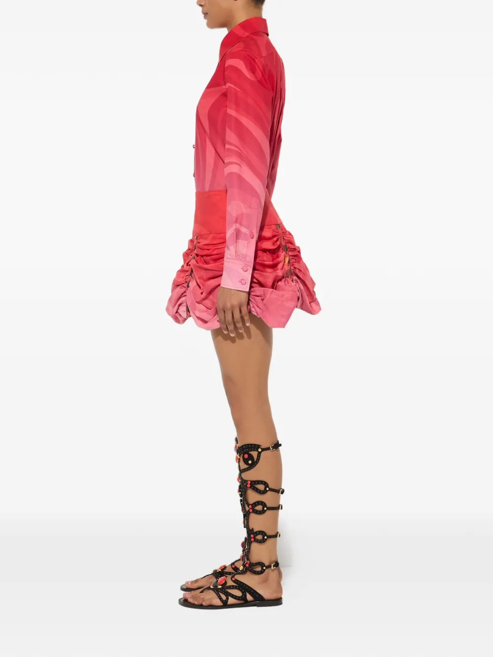 PUCCI Popeline overhemd met Marmo degradé-print Rood