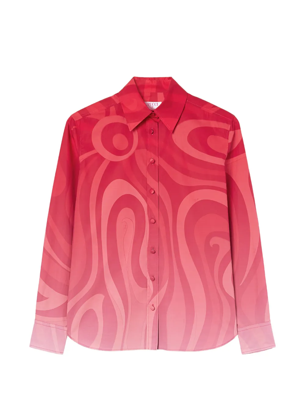 PUCCI Marmo degradé-print popeline shirt - Rot
