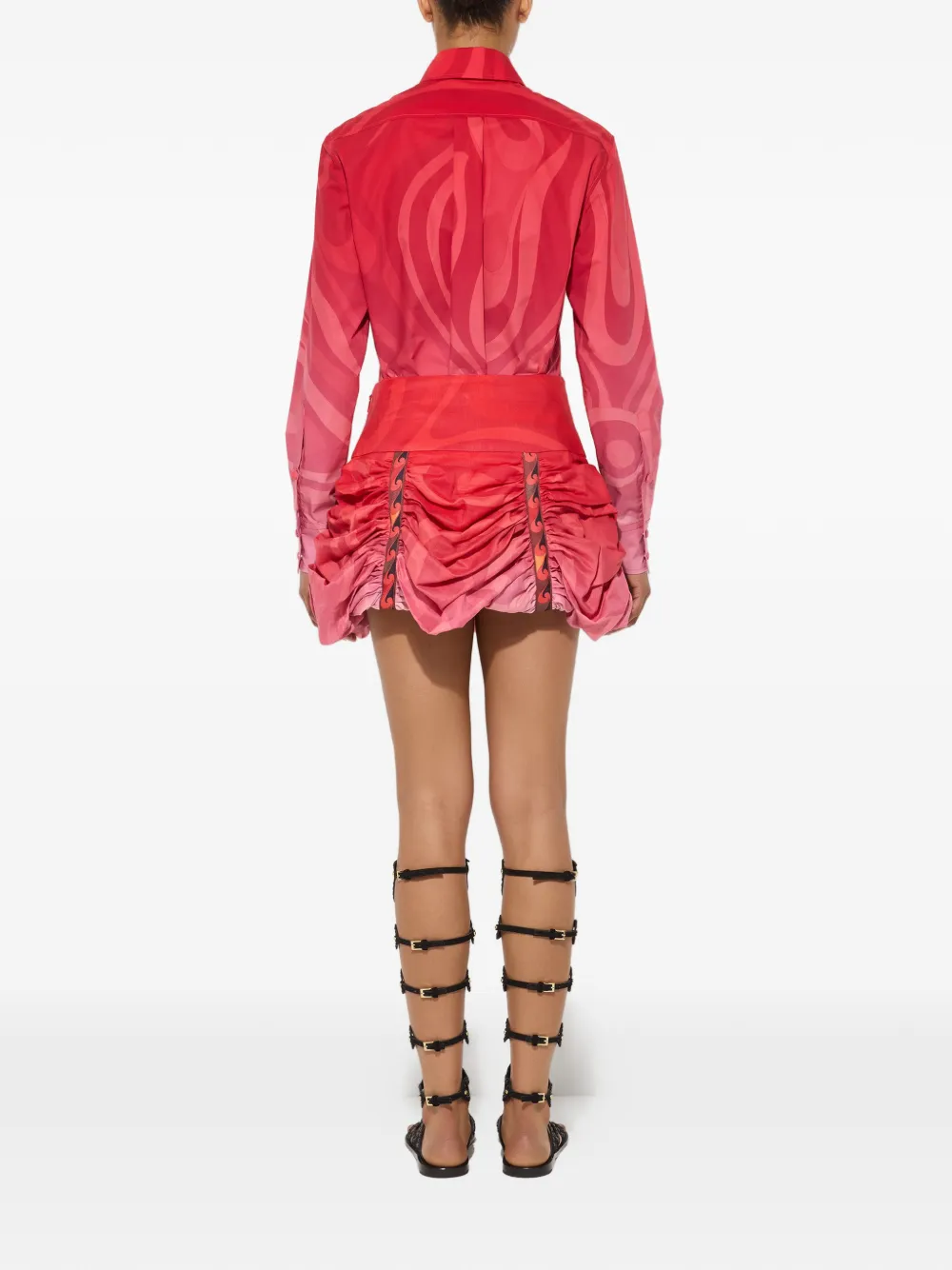 PUCCI Popeline overhemd met Marmo degradé-print Rood