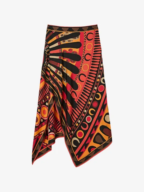 PUCCI Soleil-print silk scarf skirt