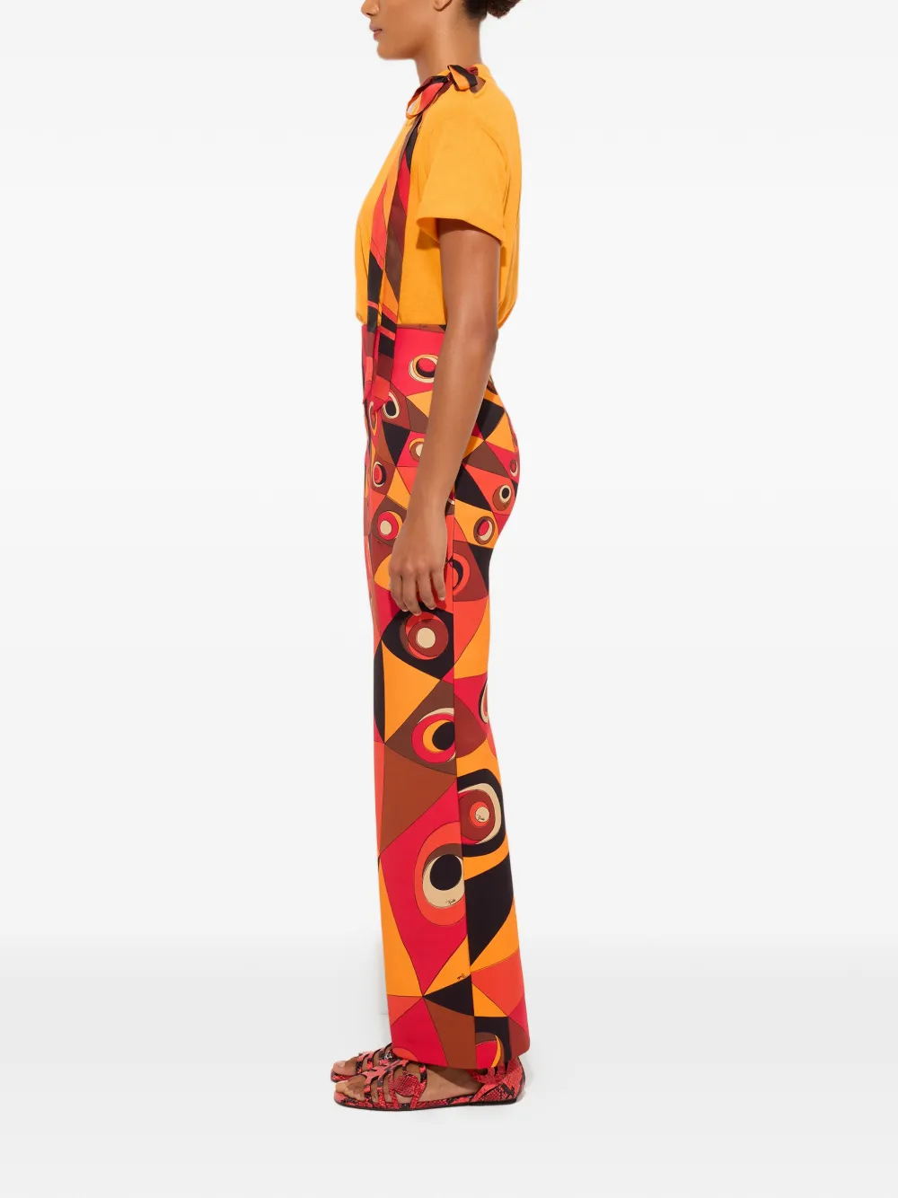 PUCCI Maxi-rok met Occhi-print Oranje