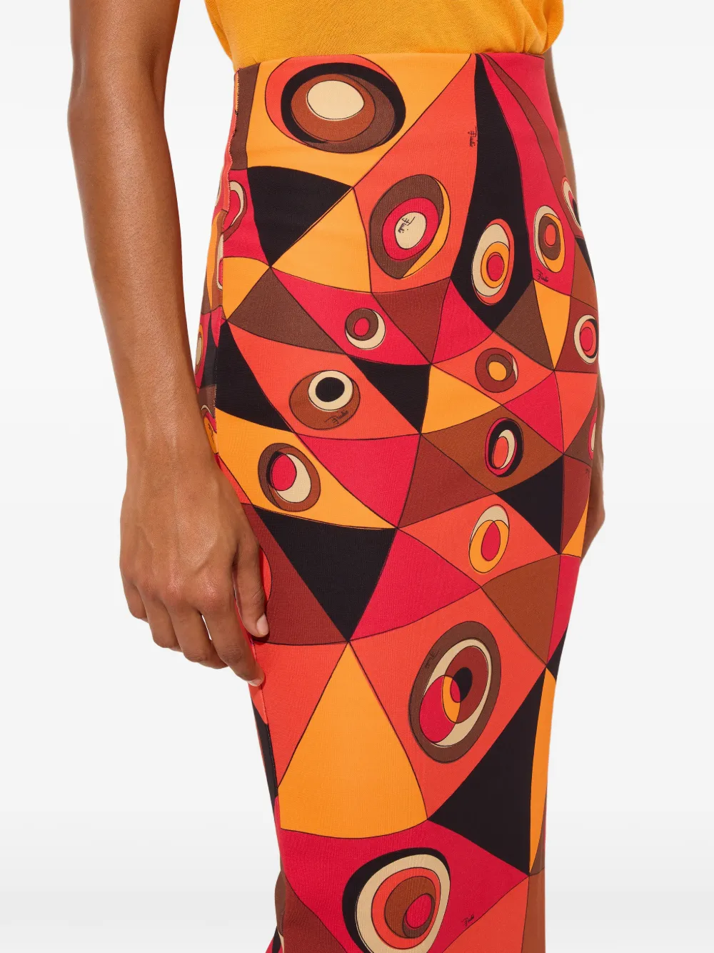 PUCCI Maxi-rok met Occhi-print Oranje