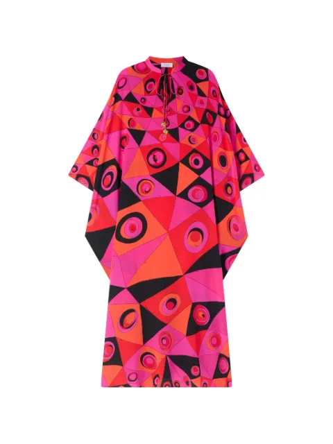 PUCCI caftán de seda Occhi estampada