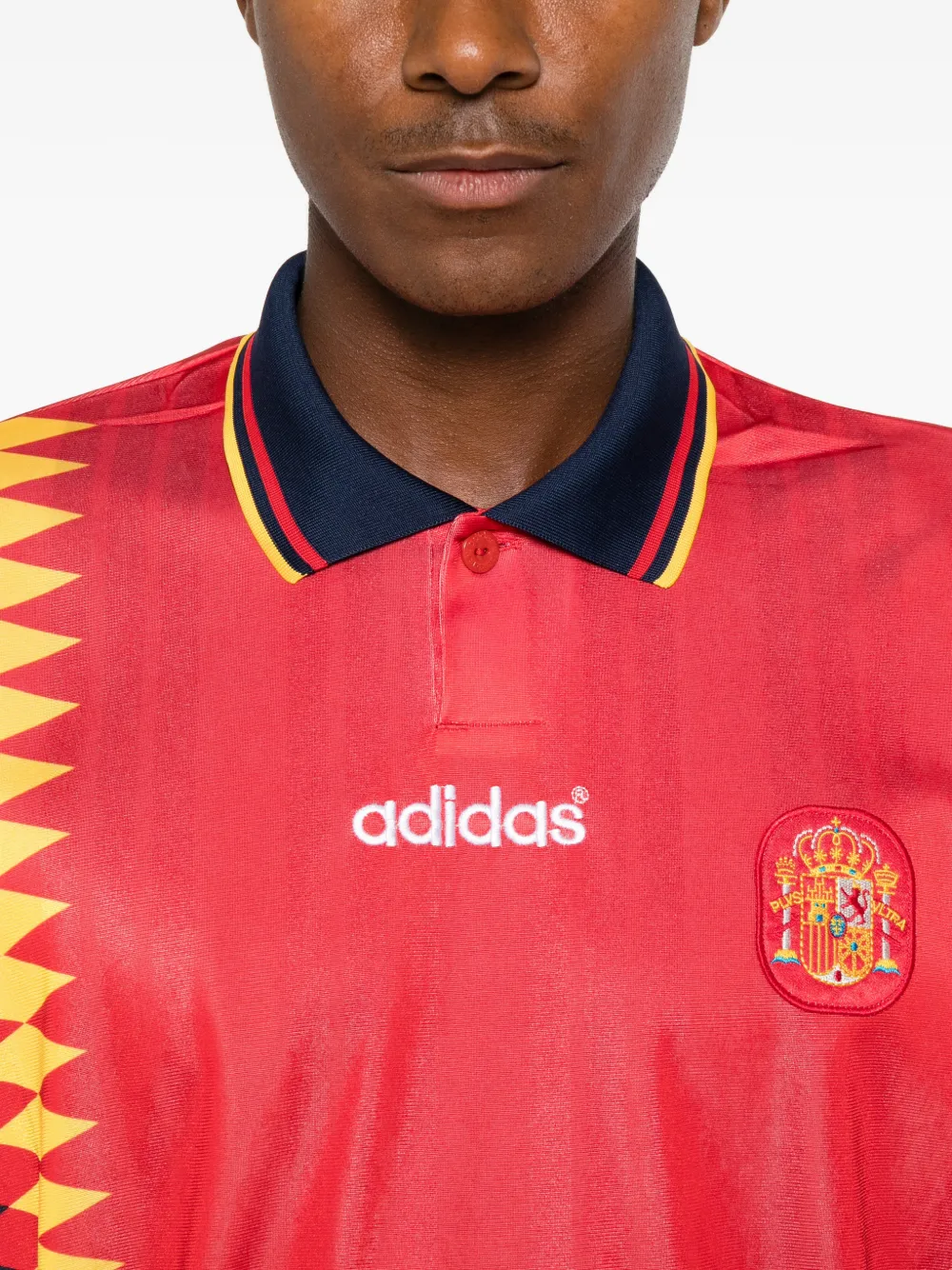 adidas Spain poloshirt met diamant-patroon Rood