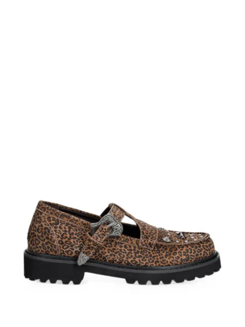 Andersson Bell leopard-print studded loafers