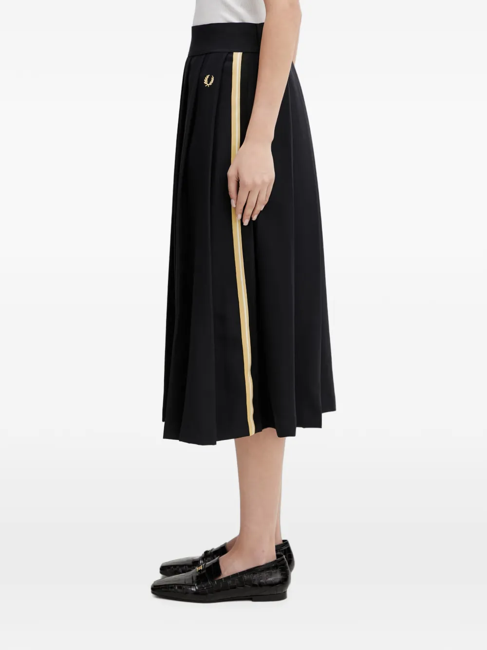  Fred Perry Falda Midi Plisada - Negro 