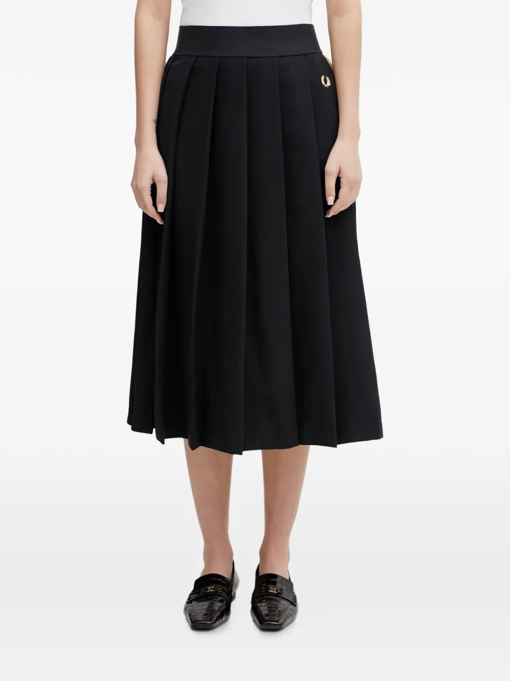 Fred Perry pleated midi skirt - Schwarz