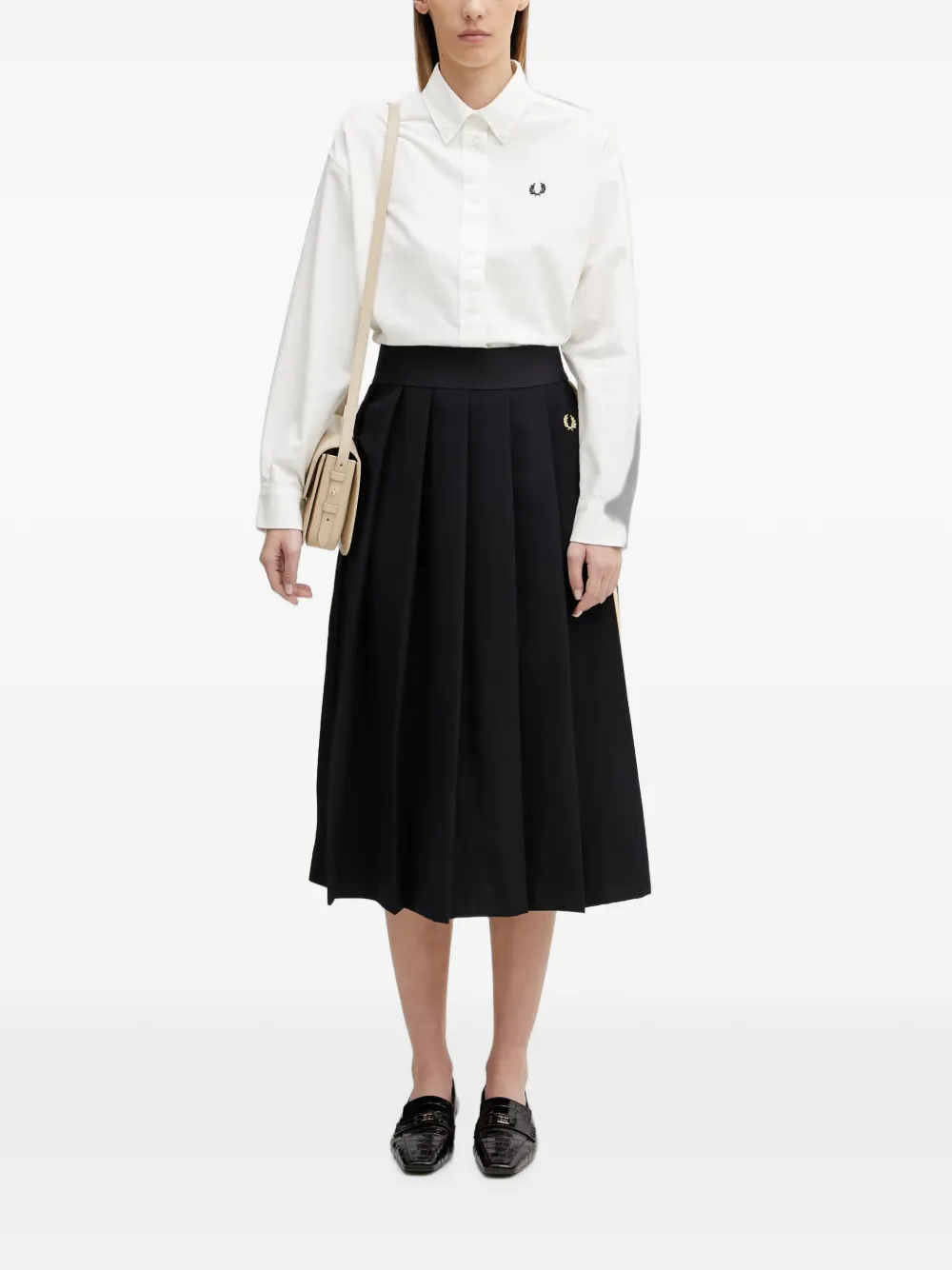  Fred Perry Falda Midi Plisada - Negro 