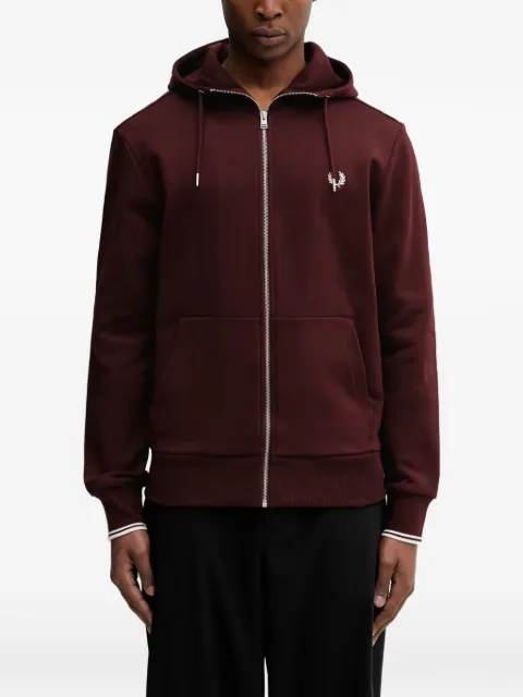 Fred Perry logo-embroidered zip-up hoodie