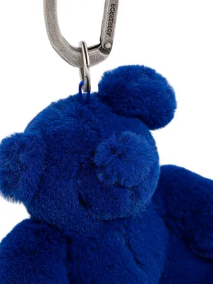 Ader Error bear-motif faux-fur Keyring | Blue | FARFETCH