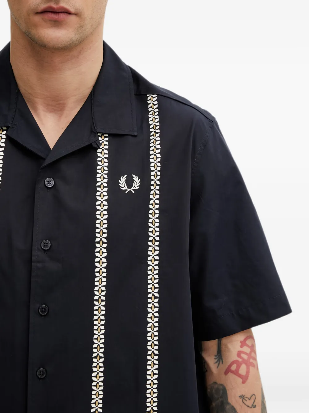 Fred Perry overhemd met korte mouwen Blauw
