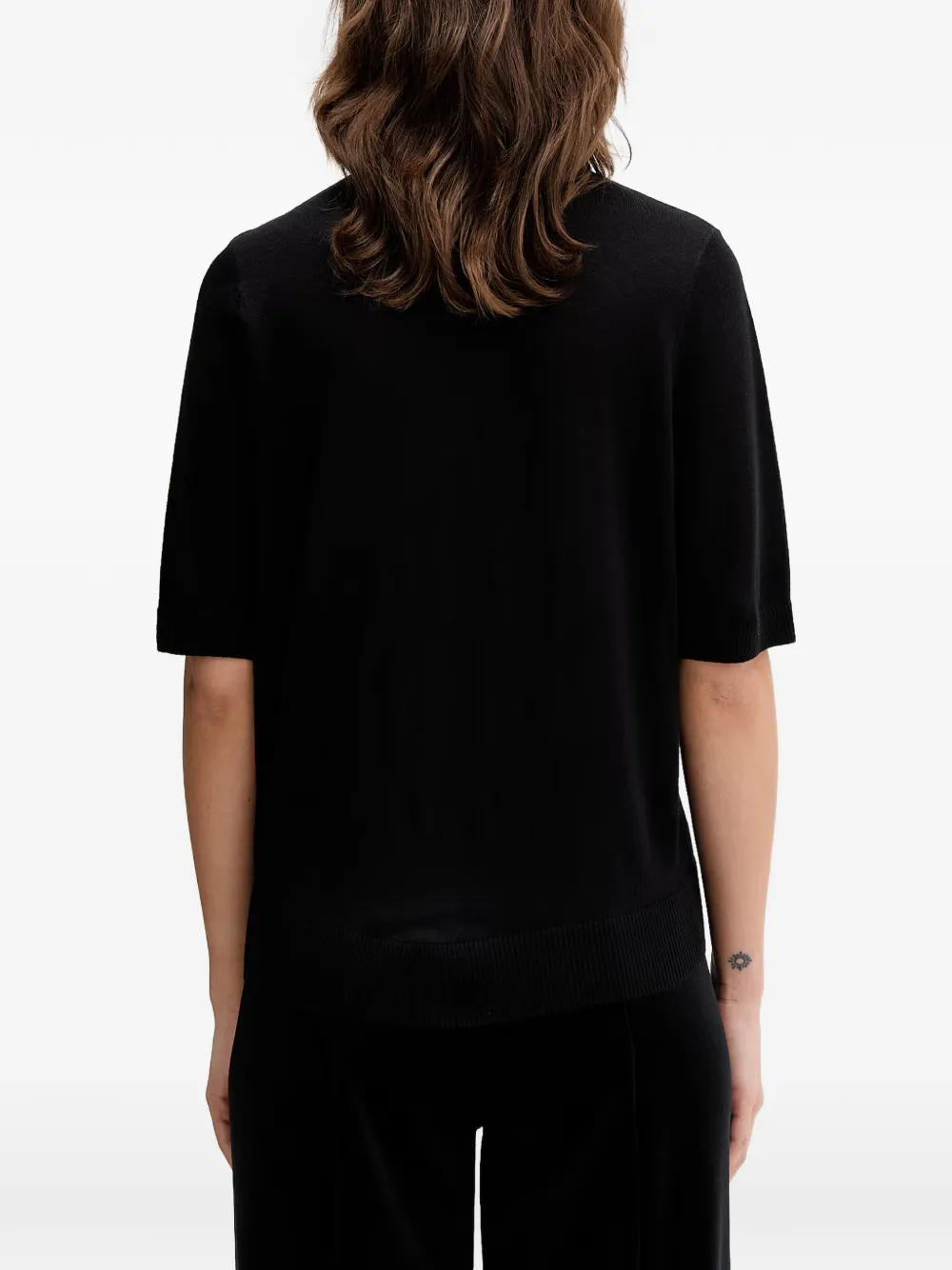 Fred Perry Gebreid poloshirt met geborduurd logo Zwart
