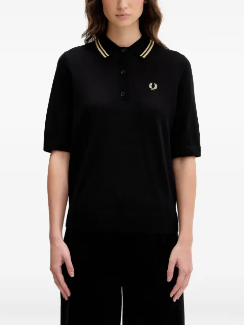 Fred Perry knitted logo-embroidered polo shirt
