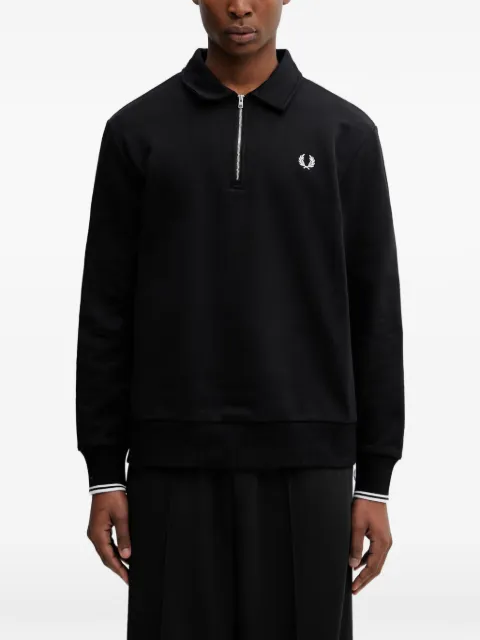 Fred Perry logo-embroidered zip-fastening sweater