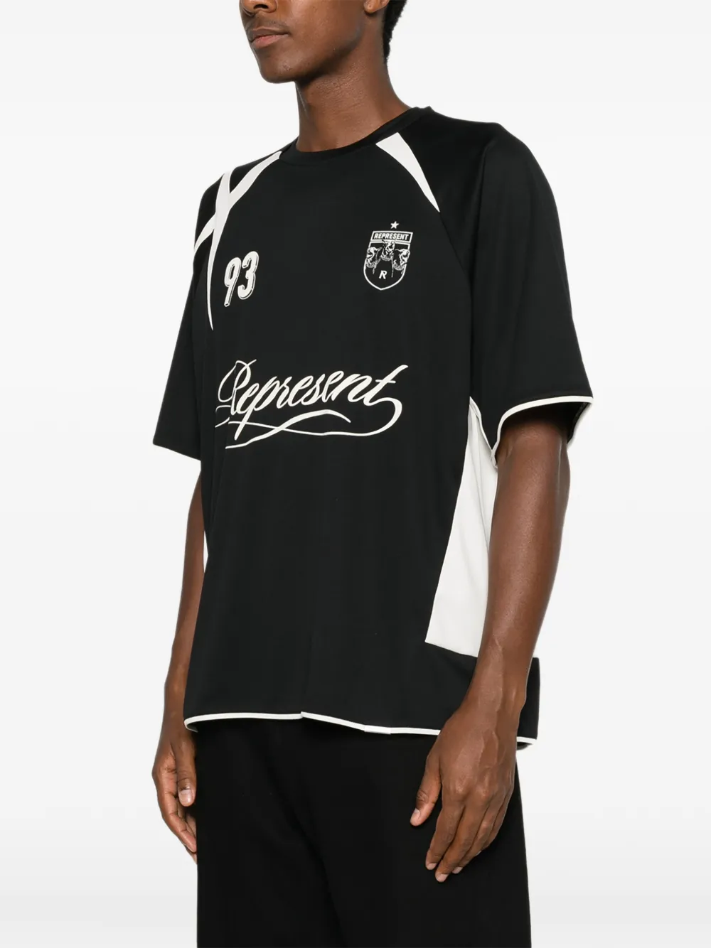 Represent Star Football T-shirt met logoprint Zwart