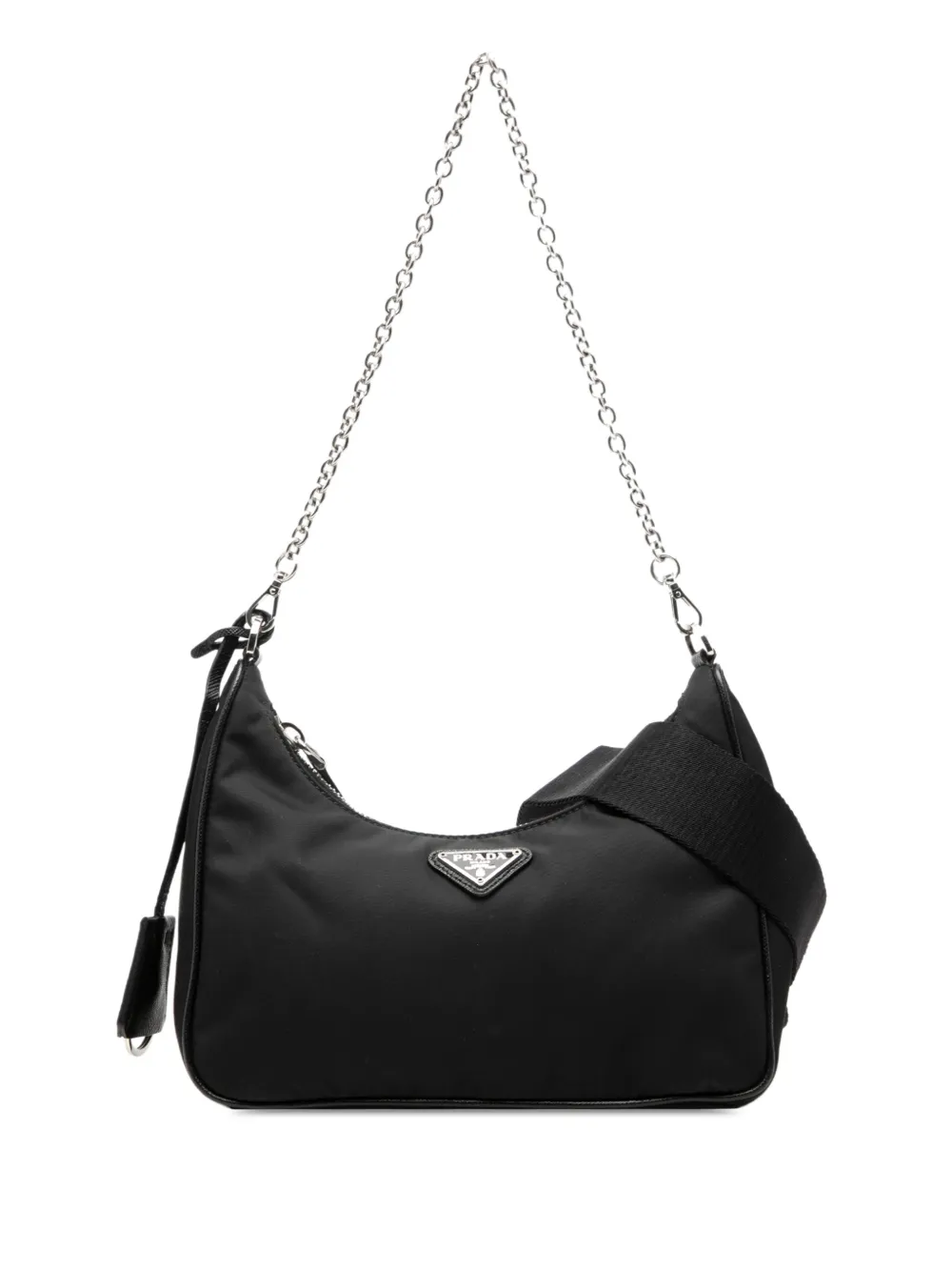Prada Pre-Owned 2019-2026 Saffiano Trimmed Re Nylon Re Edition 2005 satchel - Nero