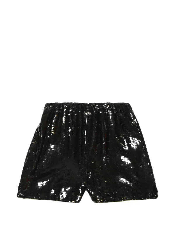 Simone Rocha Sequin-embellished Elasticated Shorts in Black