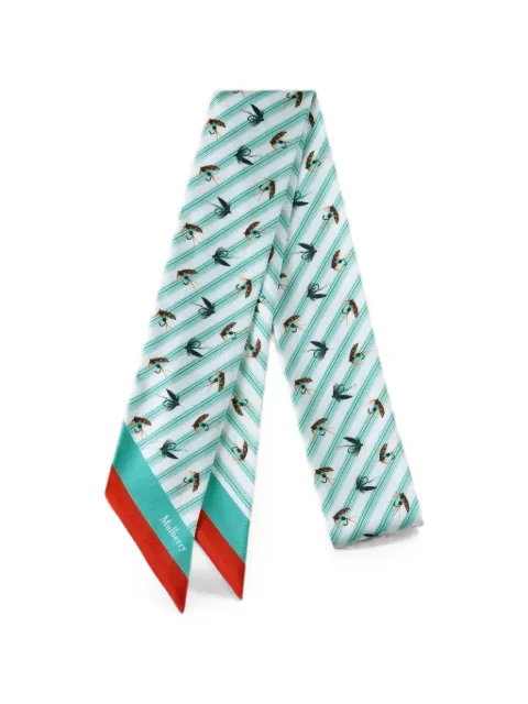 Mulberry feather-lure-print striped scarf
