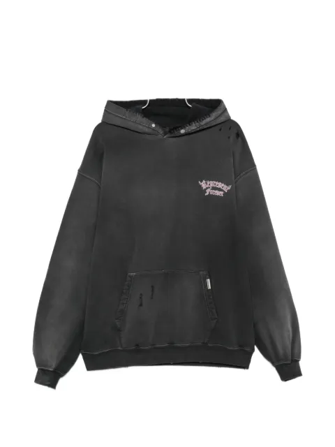 Represent Duality distressed graphic-print cotton hoodie