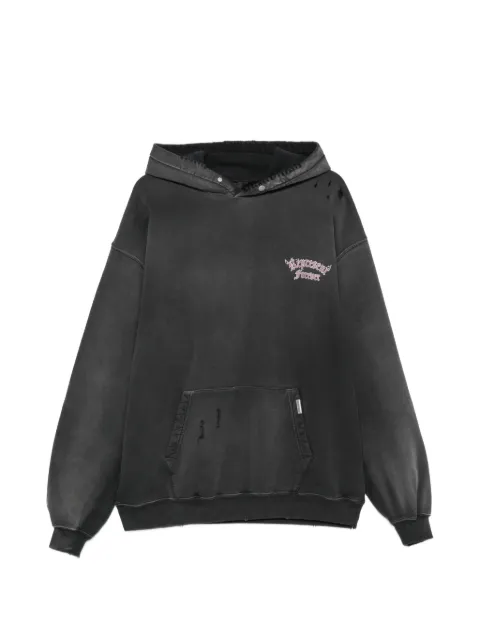 Represent Duality distressed graphic-print cotton hoodie