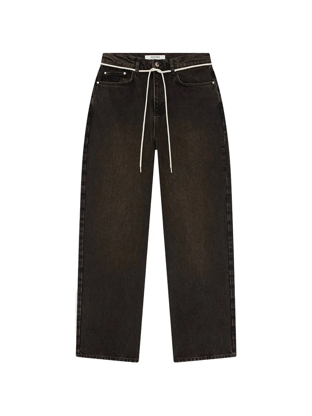 ABOUTBLANK drawstring-waist logo-embroidered jeans - Schwarz