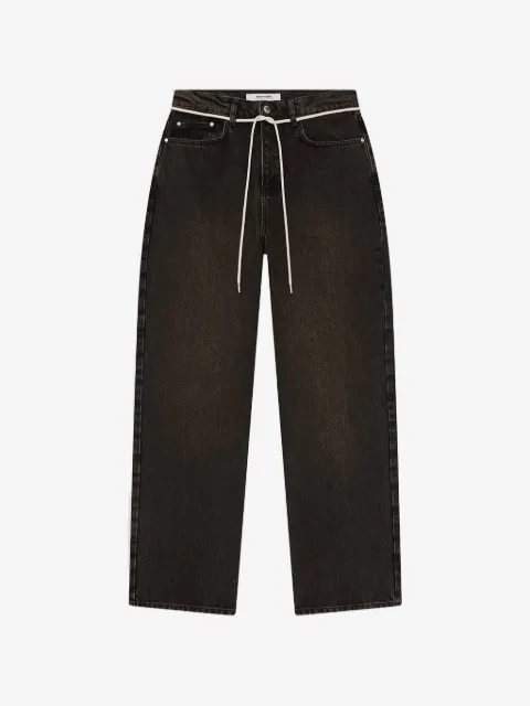 ABOUTBLANK drawstring-waist logo-embroidered jeans