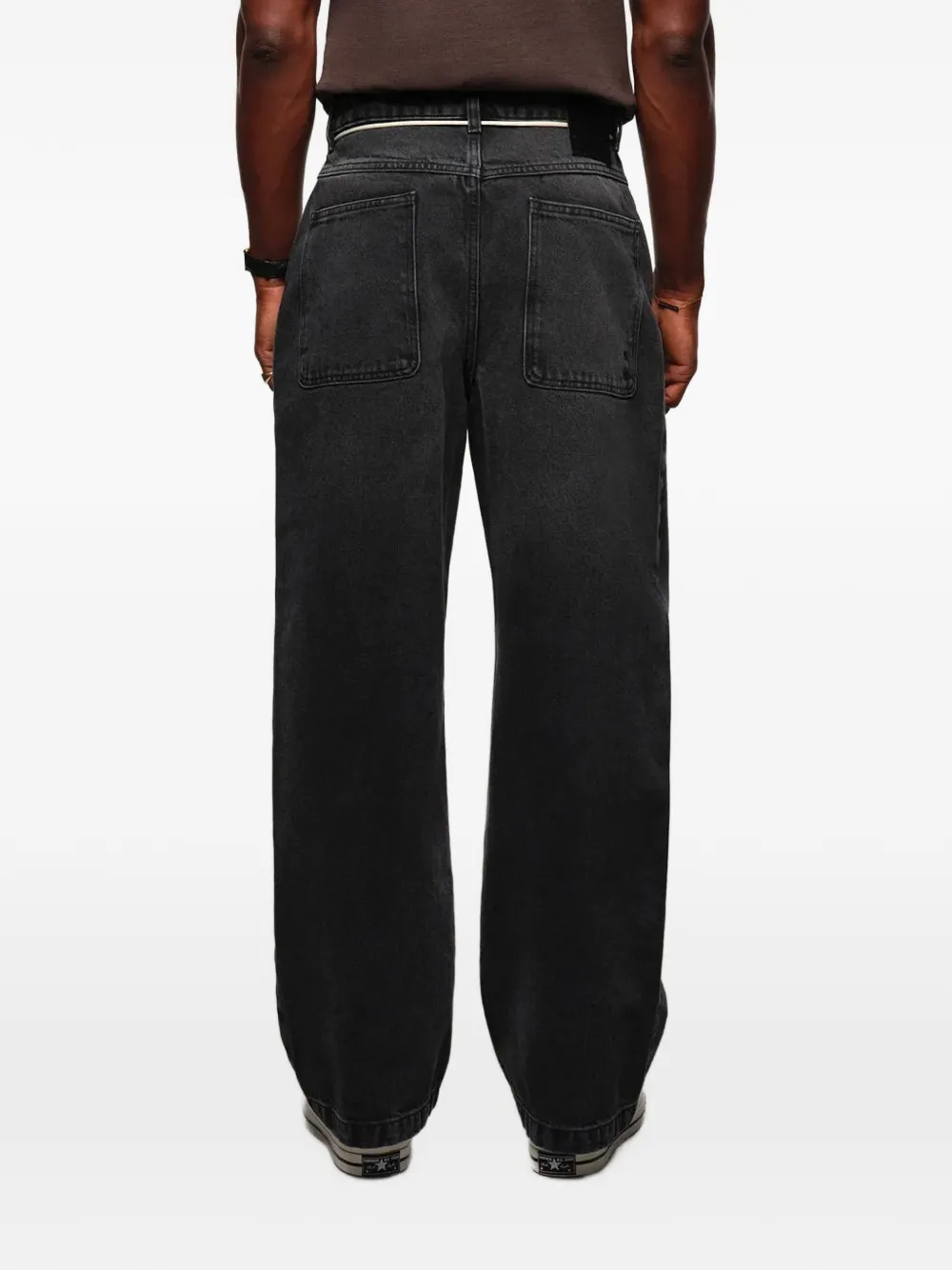  Aboutblank Vaqueros Anchos Con Cordones - Negro 