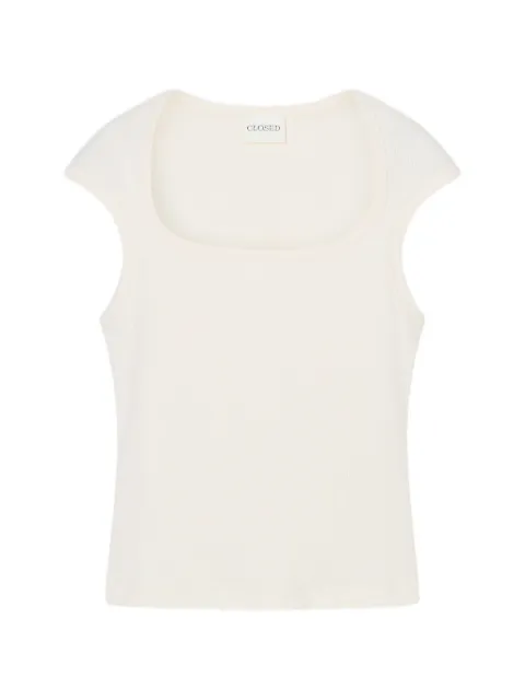 Closed ribbed-knit T-shirt