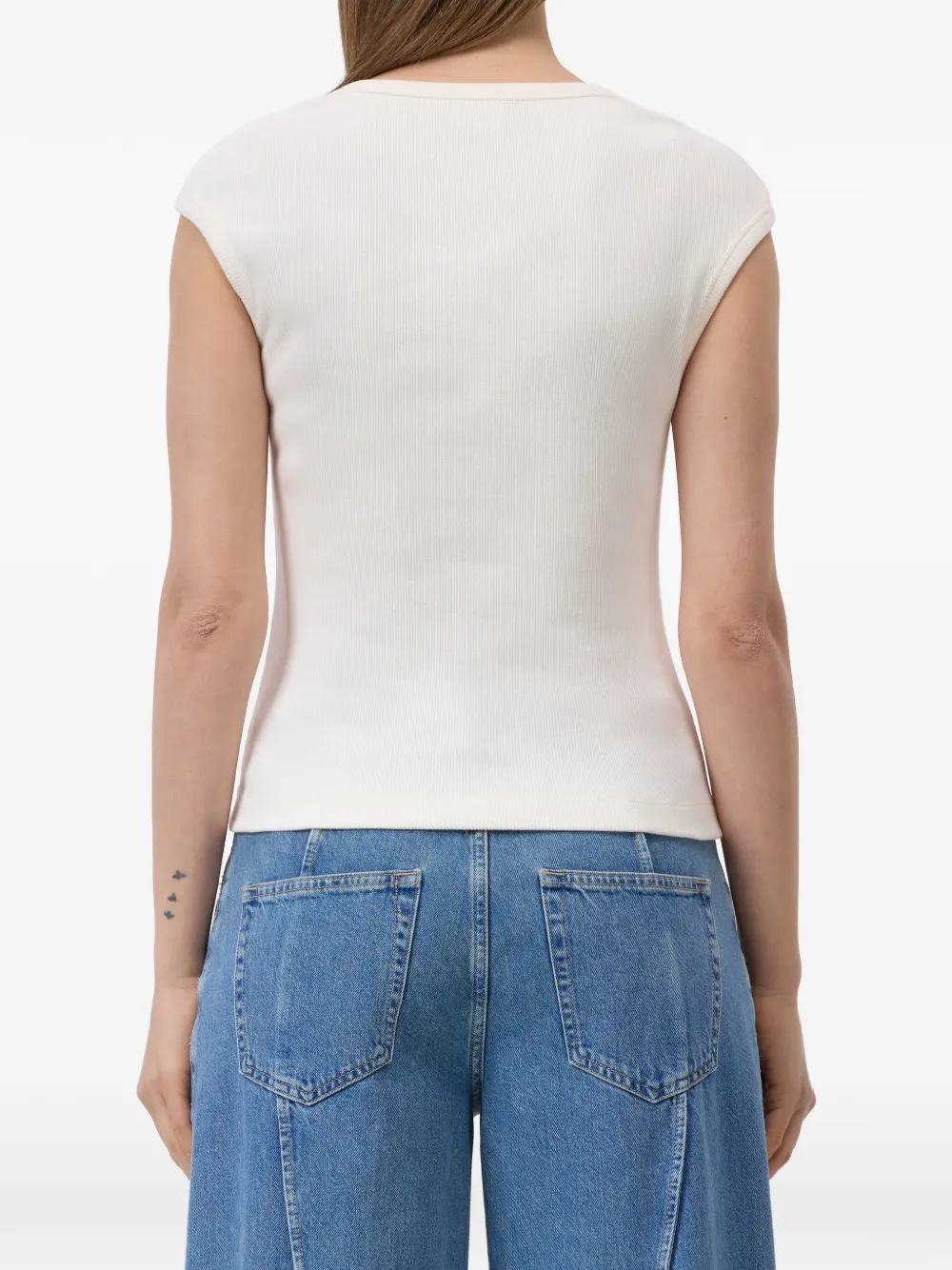 Closed Ribgebreid T-shirt Wit