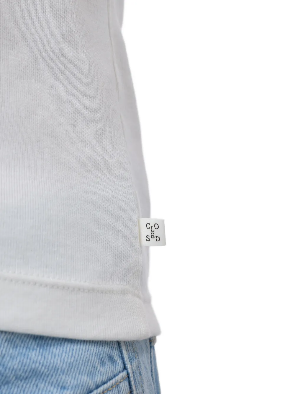 Closed cap-sleeve T-shirt Wit