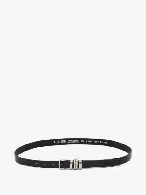 Closed buckle-fastening belt