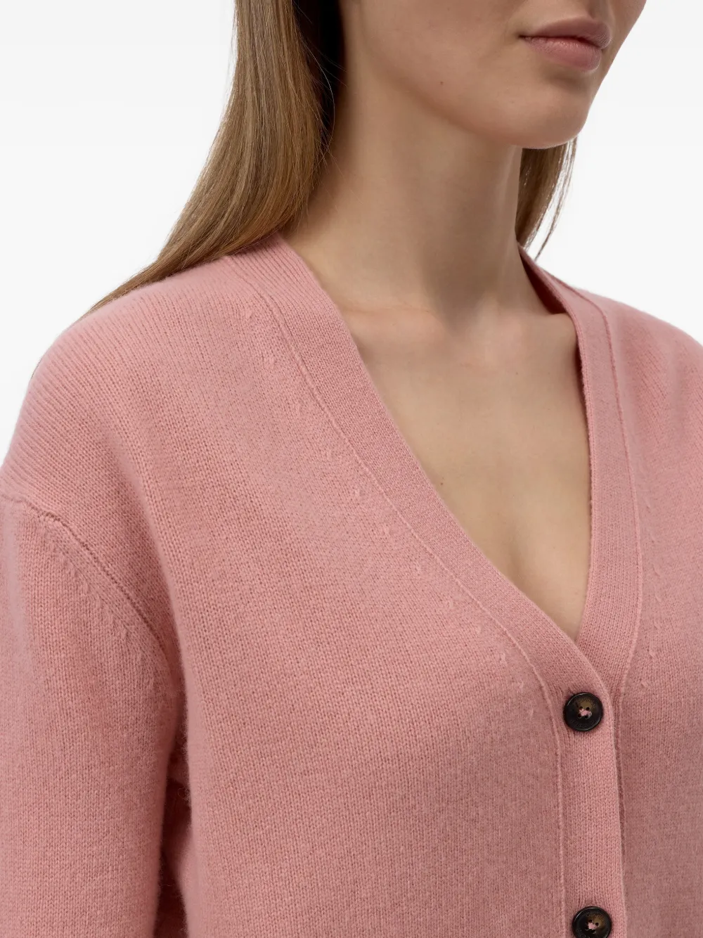 Closed Wollen vest met V-hals Roze