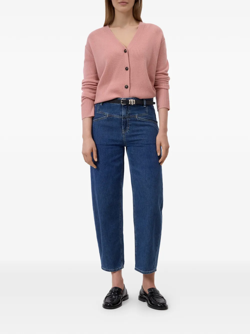 Closed Wollen vest met V-hals Roze