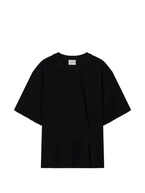 Closed ribbed draped T-shirt