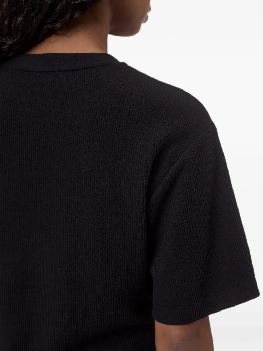Closed Geribbeld gedrapeerd T-shirt Zwart