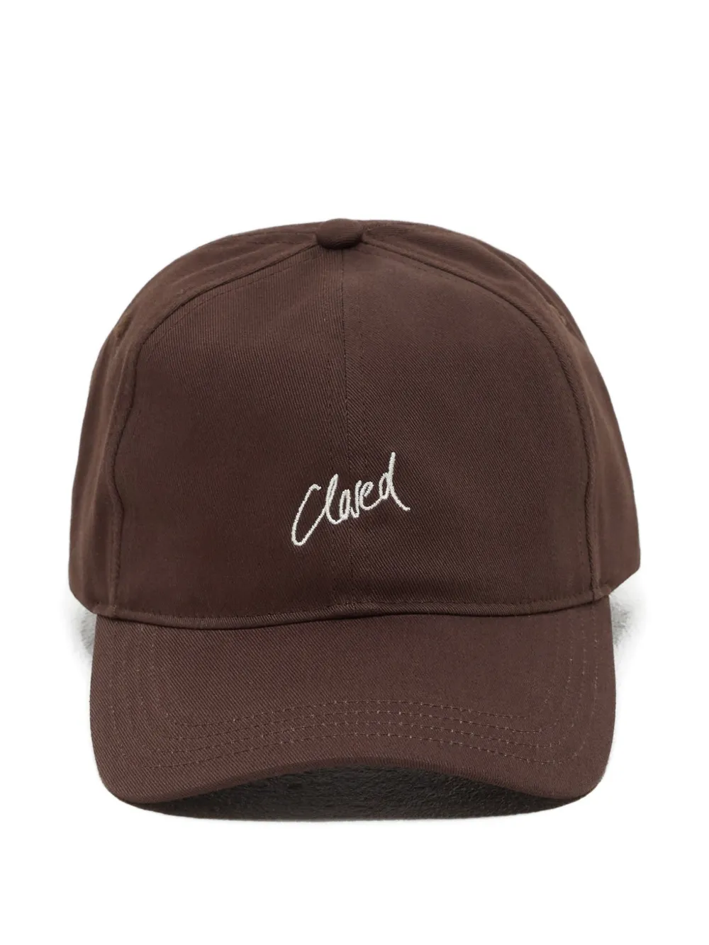 Closed logo-embroidered cap - Marrone
