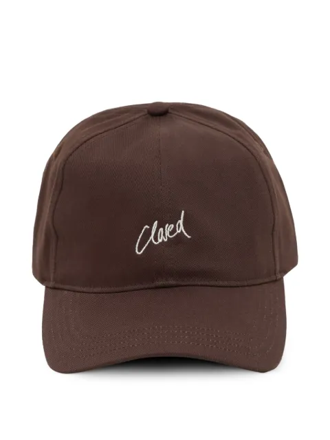 Closed logo-embroidered cap