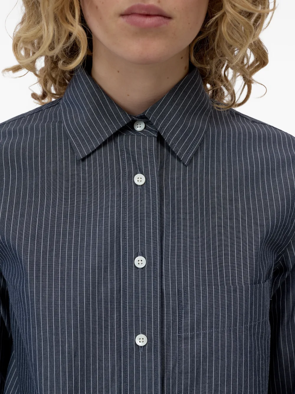 Closed Overhemd met krijtstreep Blauw