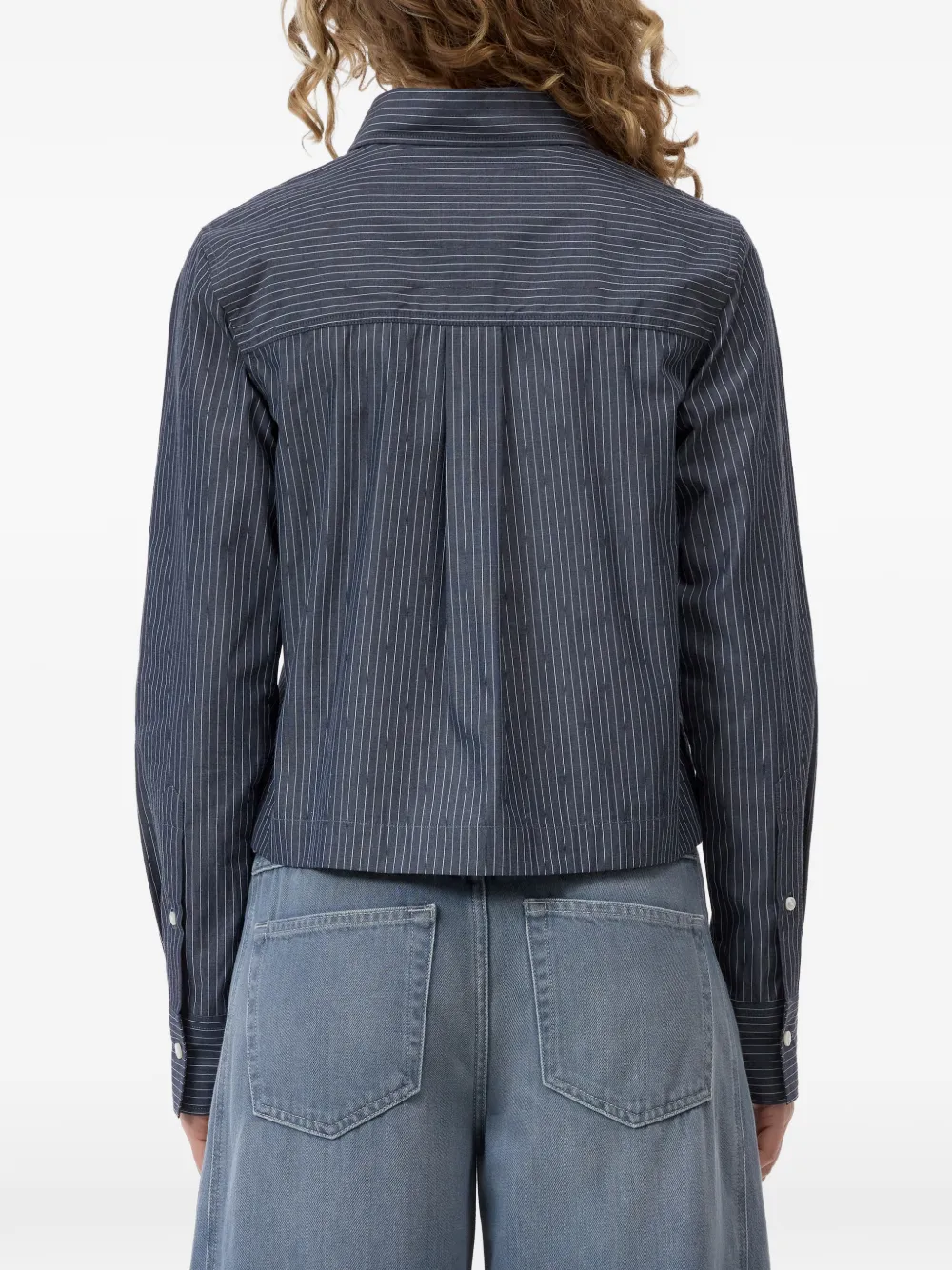 Closed Overhemd met krijtstreep Blauw