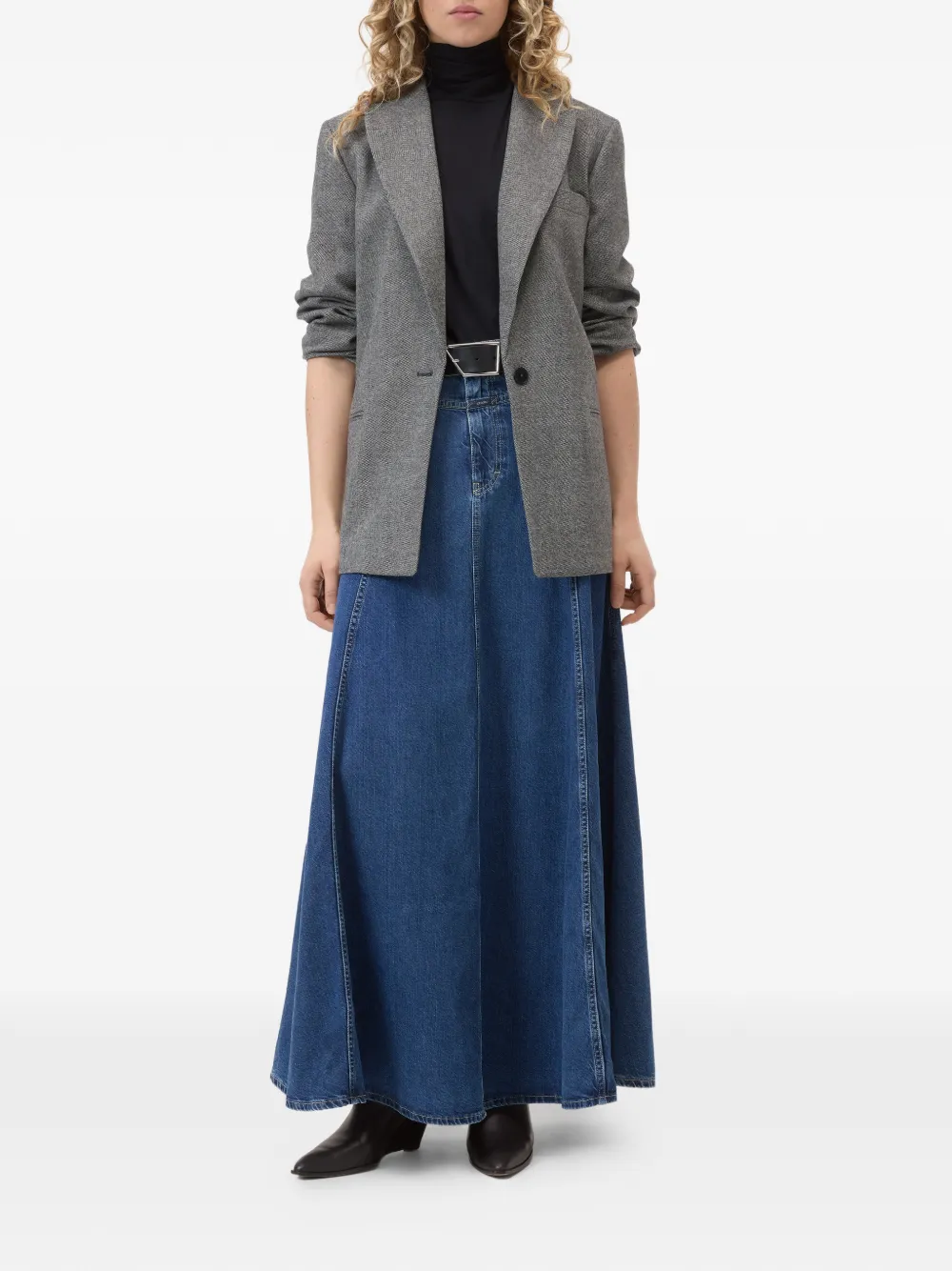 Closed Maxi-rok met vlakken Blauw