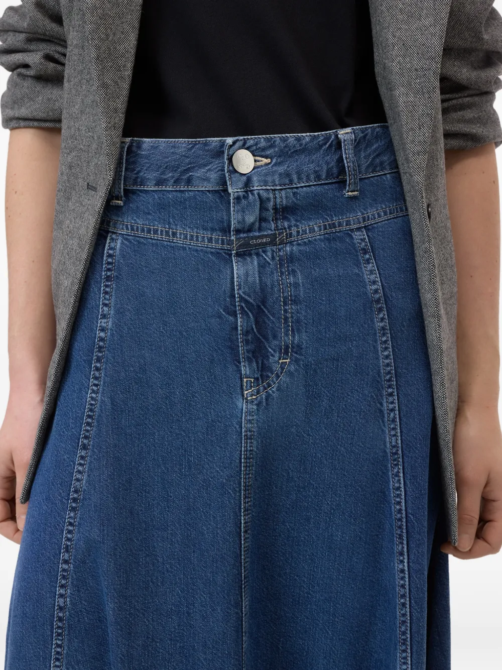 Closed Maxi-rok met vlakken Blauw
