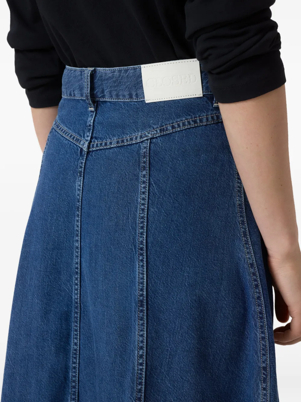 Closed Maxi-rok met vlakken Blauw