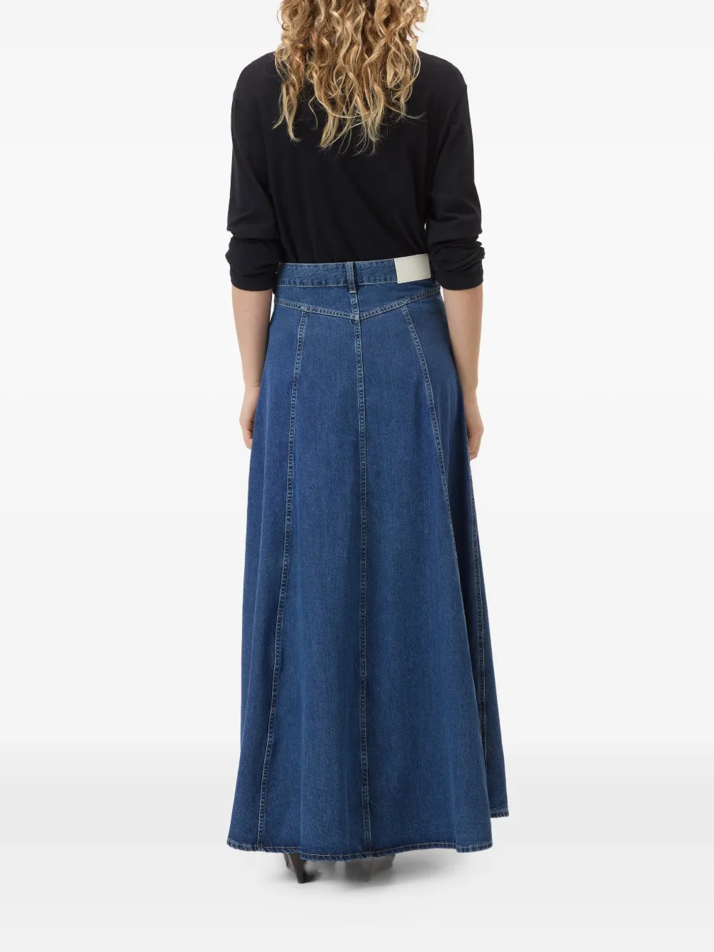 Closed Maxi-rok met vlakken Blauw