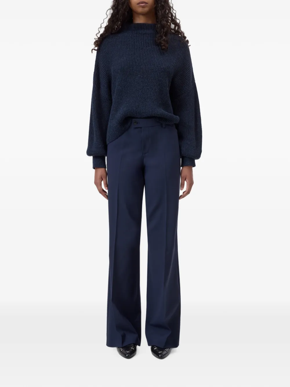 Closed Flye flared broek Blauw