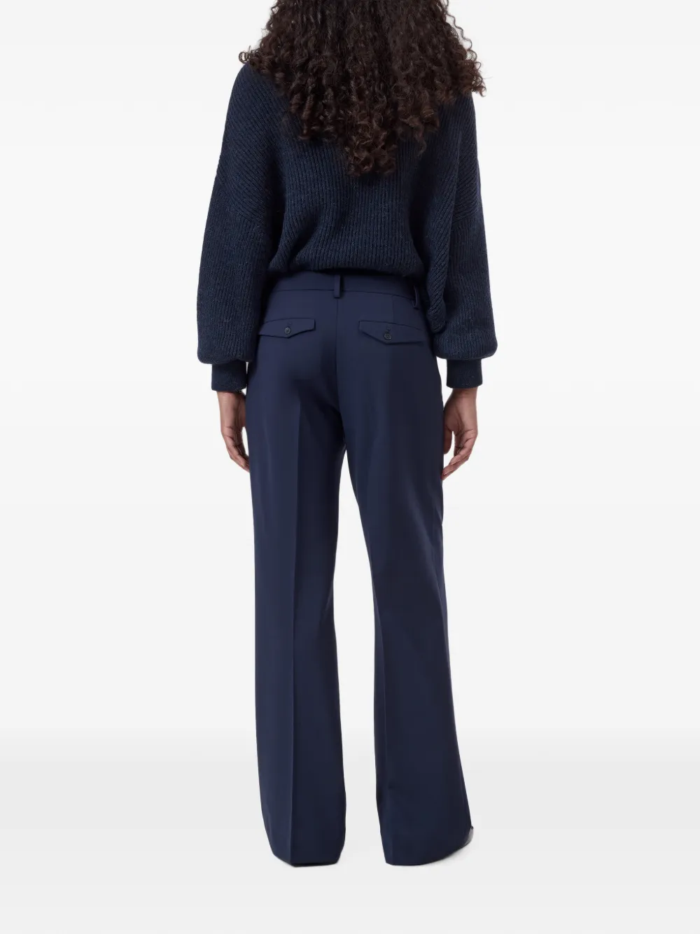 Closed Flye flared broek Blauw
