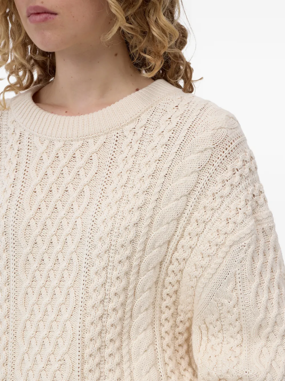 Closed Kabelgebreide trui Beige