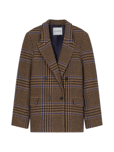 Closed check-pattern double-breasted blazer