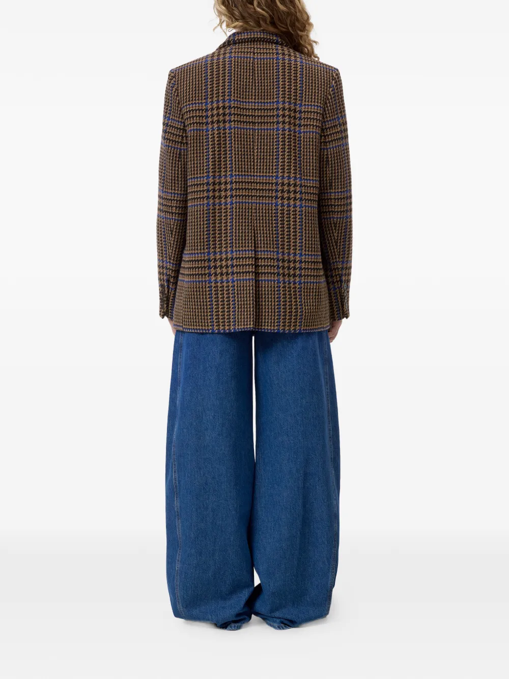Closed Geruite blazer met dubbele rij knopen Bruin