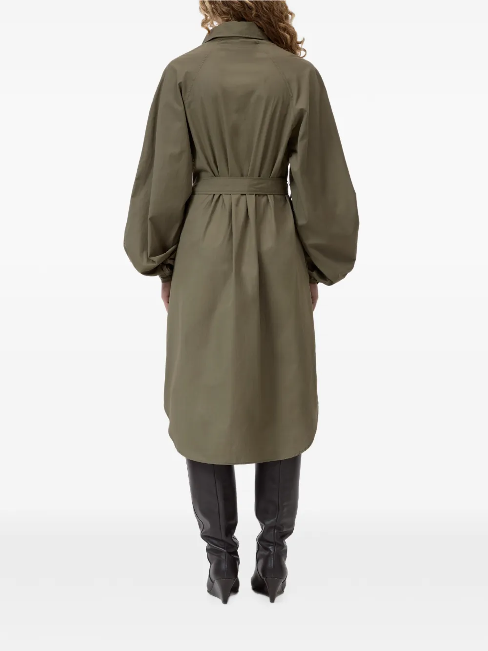Closed Midi-jurk met ceintuur Groen